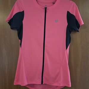 PEARL IZUMI Pink and Black Short Sleeve Cycling Jersey. Size M.